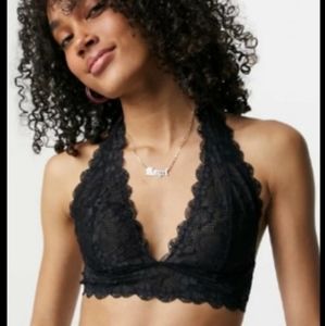 VS Black Lace Halter Bralette